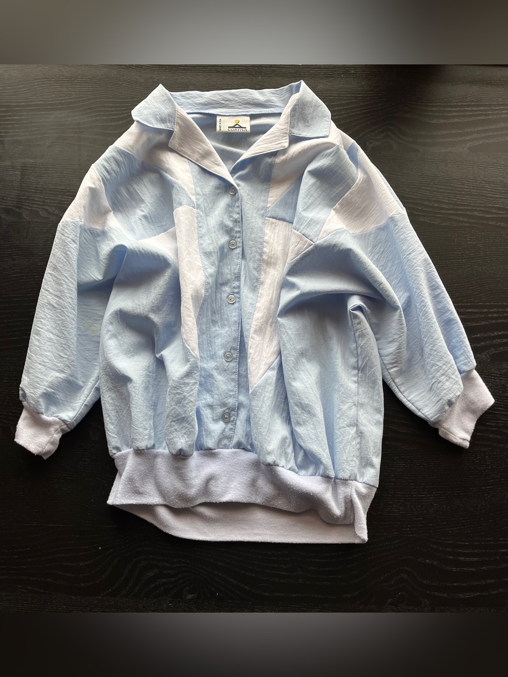 Relaxed Light Blue Button-Down Shirt Jacket for Women